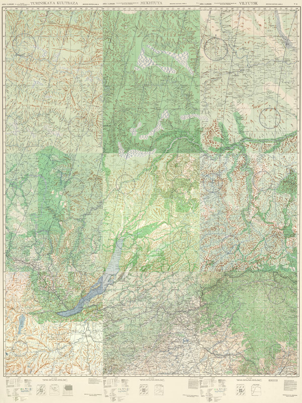 Американская карта части Восточной Сибири 1943 года