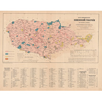 Карта народонаселения Ковенской губернии из атласа Риттиха