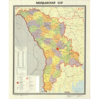 Административная карта Молдавской ССР 1982 г.