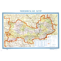 Административная карта Мордовской АССР 1958 г.