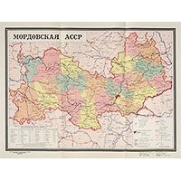 Административная карта Мордовской АССР 1982 г.