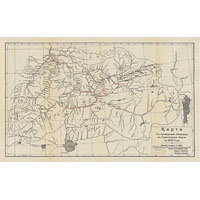 Карта путешествия Шишкина в Урянхайскую землю в 1909 году