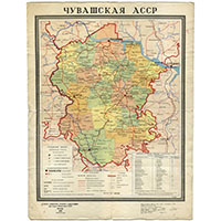 Административная карта Чувашской АССР 1969 г.