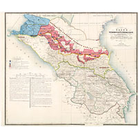 Карта земель Черноморского и Кавказского линейных войск 1858 года