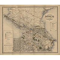 Карта полезных ископаемых Кавказского края 1889 года