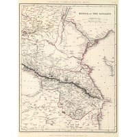 Английская карта Кавказа гравировки Вилсона 1847 г.