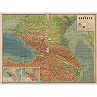 Физическая карта Кавказа 1932 года