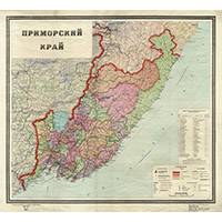 Административная карта Приморского края 1954 г.