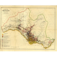 Карта Амурской области 1912 г. заведения Де-Кельша
