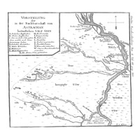 Карта низовий Волги из книги Гмелина
