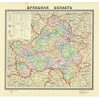 Административная карта Брянской области 1958 г.