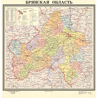 Административная карта Брянской области 1969 г.