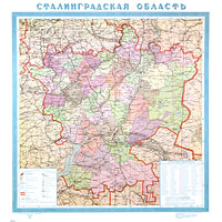 Административная карта Сталинградской области 1956 г.