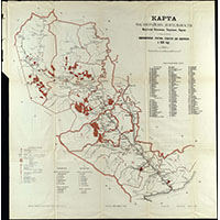 Карта участков Иркутской переселенческой партии 1928 г.