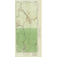 Топографическая карта части Ангары и Илима 1938 года