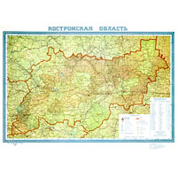 Административная карта Костромской области 1956 г.