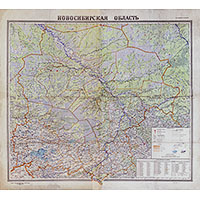 Карта Новосибирской области 1943 года