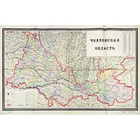 Административная карта Чкаловской области 1954 г.