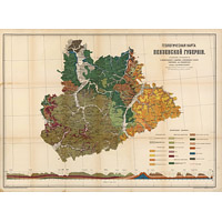 Геологическая карта Пензенской губернии 1916 года
