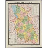 Административная карта Псковской области 1987 года