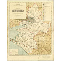 Карта 1938 г. месторождений полезных ископаемых Ростовской области и Краснодарского края