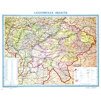 Административная карта Саратовской области 1956 г.