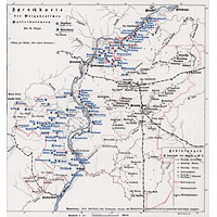 Карта диалектов в колониях поволжских немцев Георга Дингеса