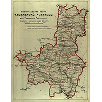 Схематическая карта Тамбовской губернии 1919 года