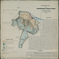 Уменьшенный план земель губернского г. Тулы 1857