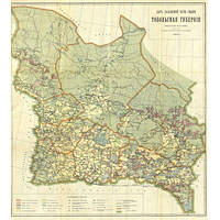 Карта заселяемой части Тобольской губернии 1905 года