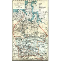 Карта Тобольской губернии из энциклопедии Брокгауза и Ефрона