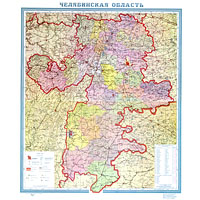 Административная карта Челябинской области 1956 г.
