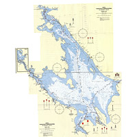 Карта глубин Рыбинского водохранилища на Волге