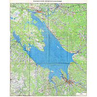 Топографическая карта Рыбинского водохранилища 1993 года