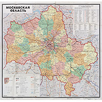 Административная карта Московской области 1985 г.