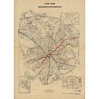 План Москвы с проектной схемой метро 1932 года