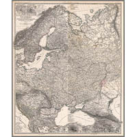 Карта Европейской России 1880 года из Stielers Handatlas