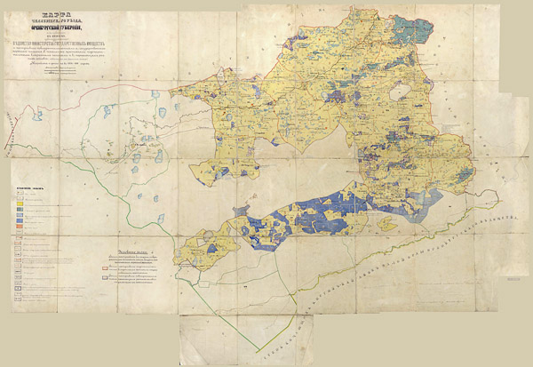 Карта Челябинского уезда 1874 года - восточная часть
