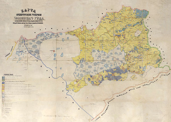 Карта земель башкир Челябинского уезда 1894 года