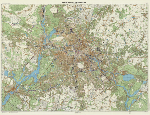 Подробная карта Берлина 1983 года с окрестностями