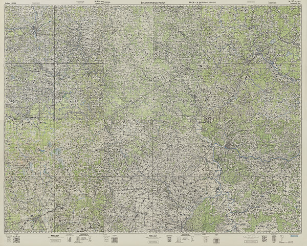 Немецкая карта центра Калужской области и окрестностей Вязьмы 1942 года