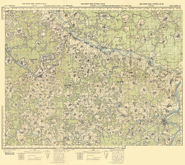 Подробная карта РККА окрестностей Тарусы