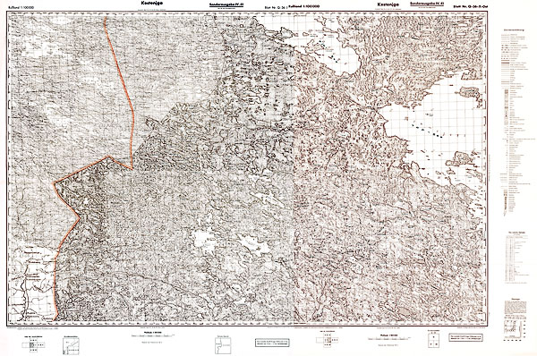 Немецкая карта юго-запада Лоухского района Карелии 1941 года