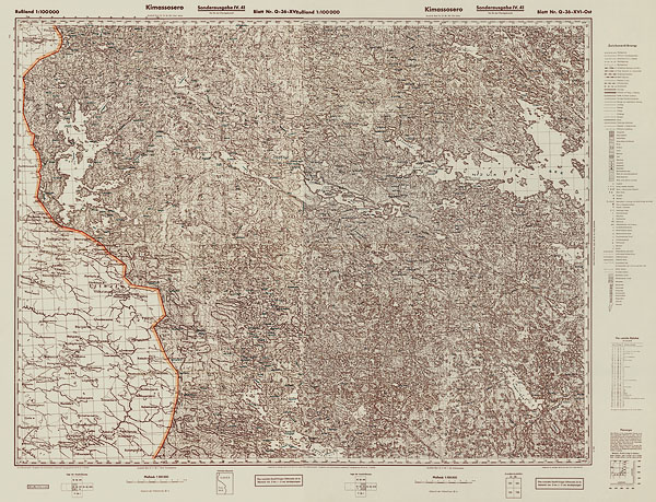 Немецкая карта окрестностей Костомукши 1941 года