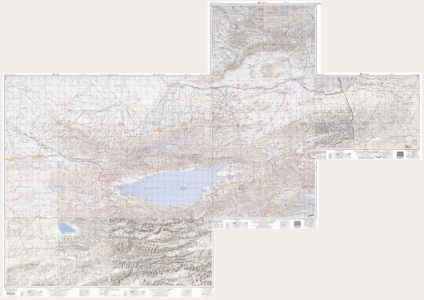 Американская карта окрестностей Алма-Аты и Фрунзе