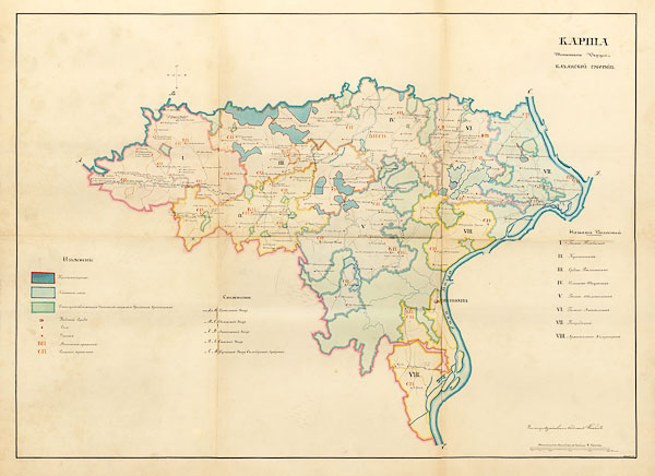Карта Тетюшского округа Казанской губернии