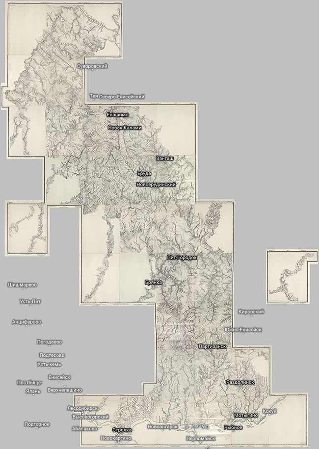 Карта Енисейского округа 1898 года