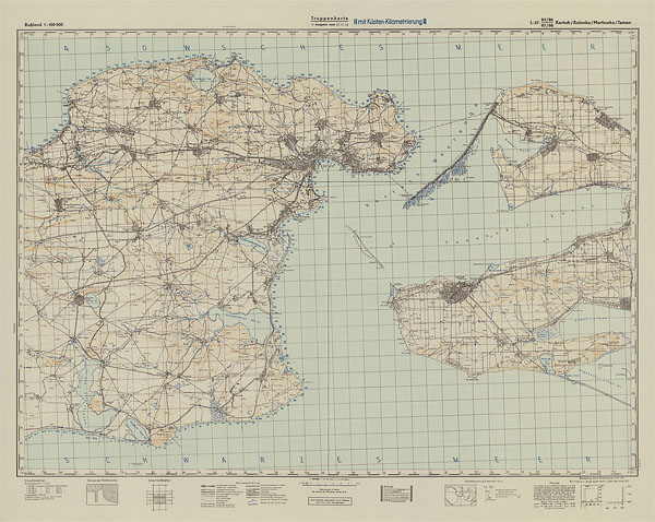 Немецкая карта окрестностей Керчи и Тамани 1943 года