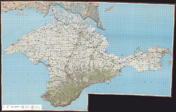 Топографическая карта Крыма - двухкилометровка 1993 года