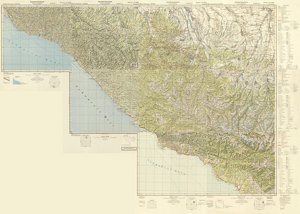Немецкая карта Черноморского побережья Кавказа 1943 года